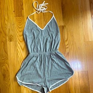 Grey and white romper